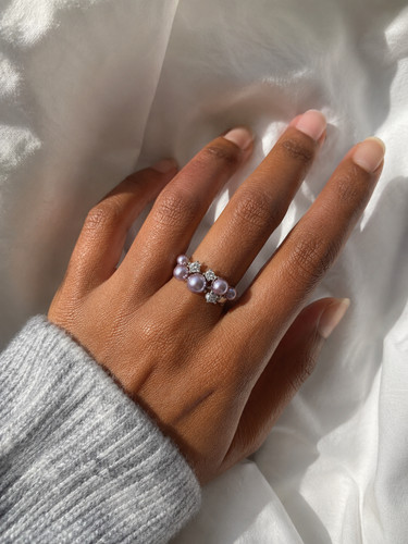 Adjustable nebula pearl - adjustable, zircon