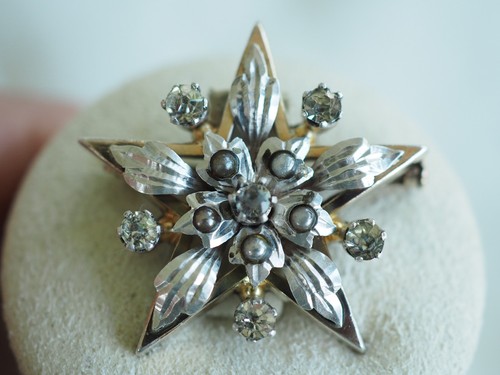 Broche ancienne etoile argent - broche,