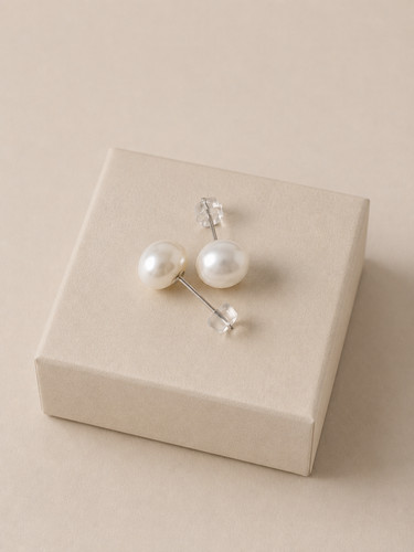 S925 freshwater pearl stud - s925,