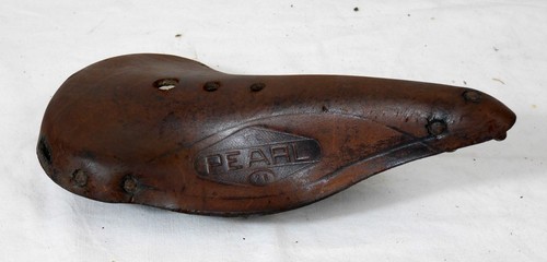 Selle velo ancien cuir pearl - velo,